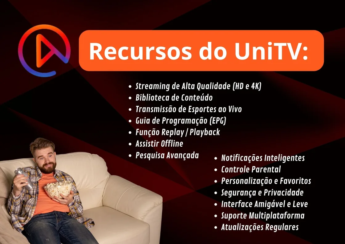 Listagem dos recursos do UniTV