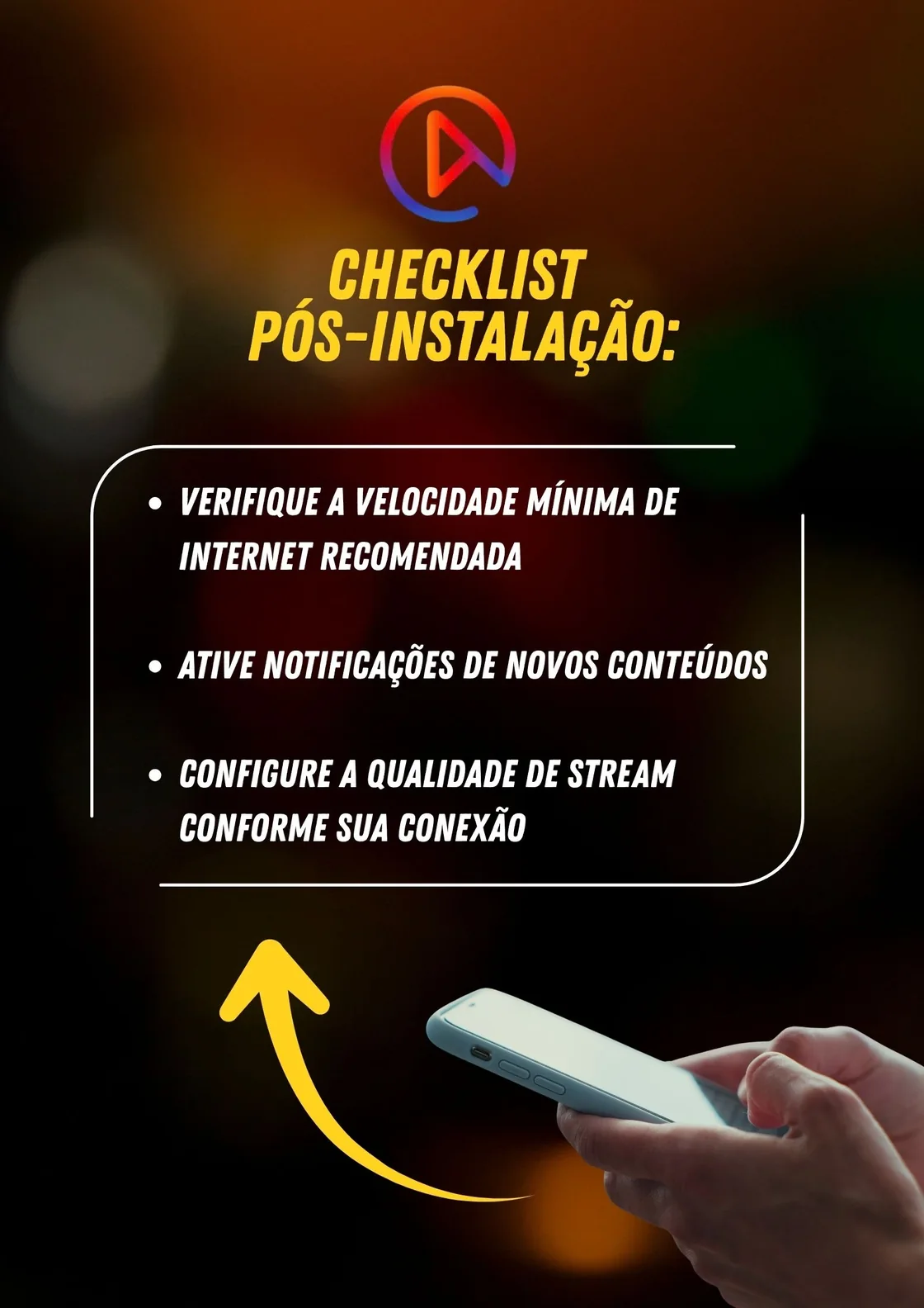 Lista de itens para serem checados depois da instalação do UniTV